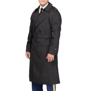 Defense Logistics Agency Garrison Collection Black Trench Coat Men 38S W Liner
